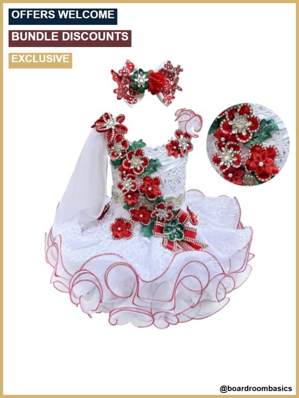 Handmade Beaded Pageant Dress Sleeveless Tea Length Formal